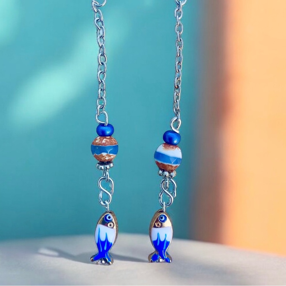 Quirky and cute dangling fish earrings